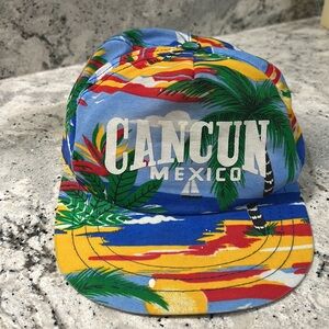 Vintage 1980s Snapback Hat Cap Cancun Mexico VTG 80s